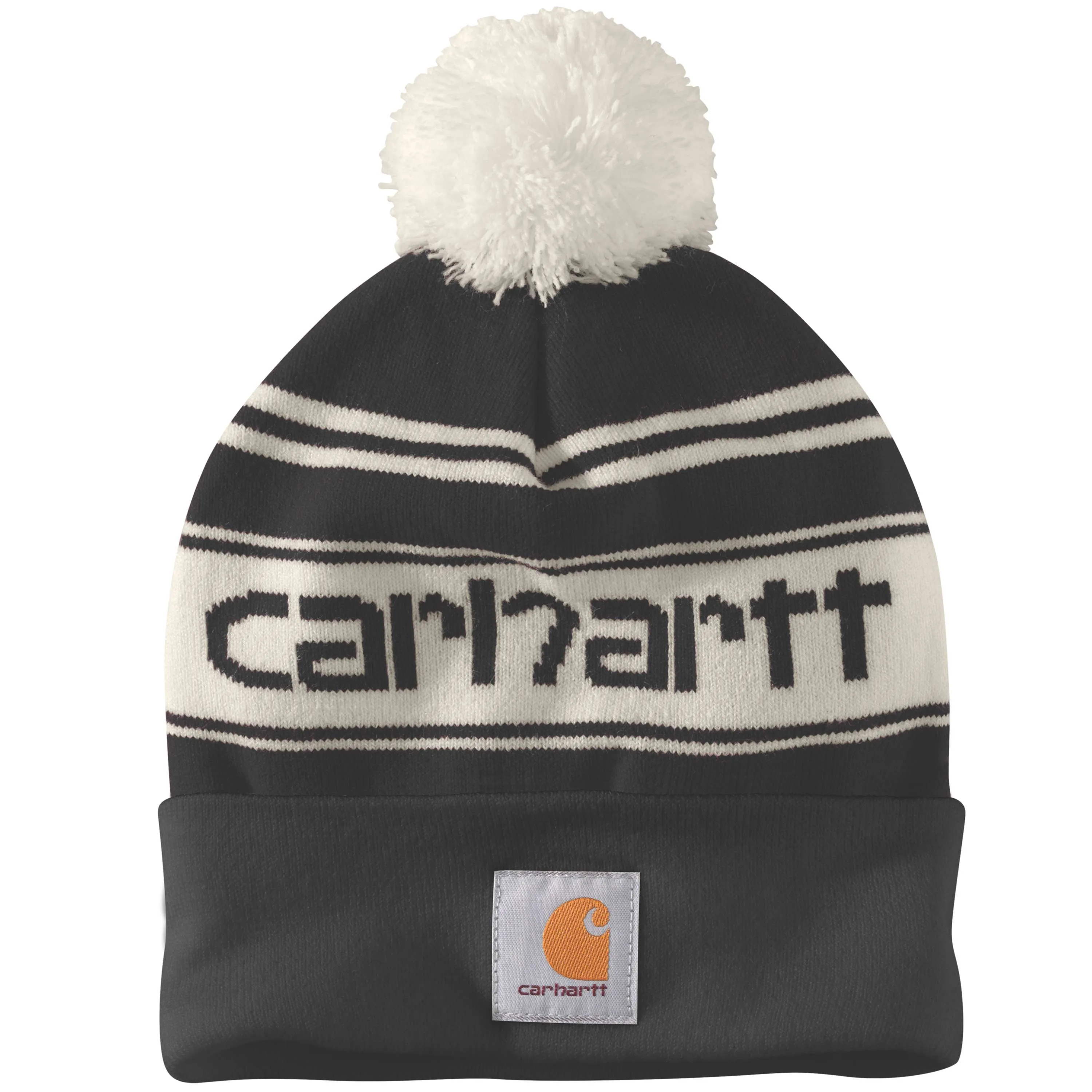 105168 - KNIT POM-POM CUFFED LOGO BEANIE