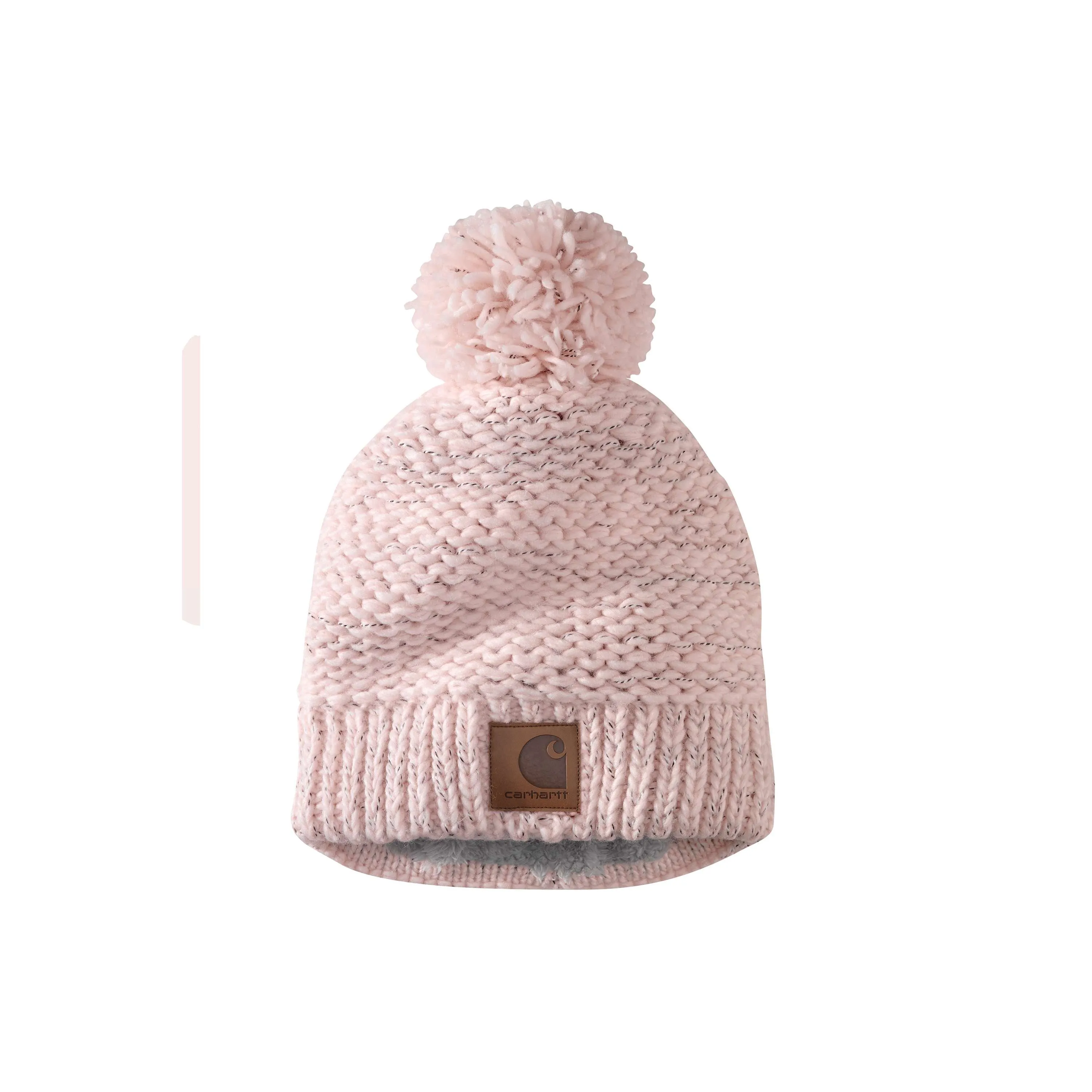 105469 - WOMEN'S RIB KNIT SHERPA-LINED POM-POM BEANIE