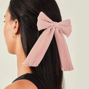 Accessorize London Women's  Pink Pleated Bow Hair Clip