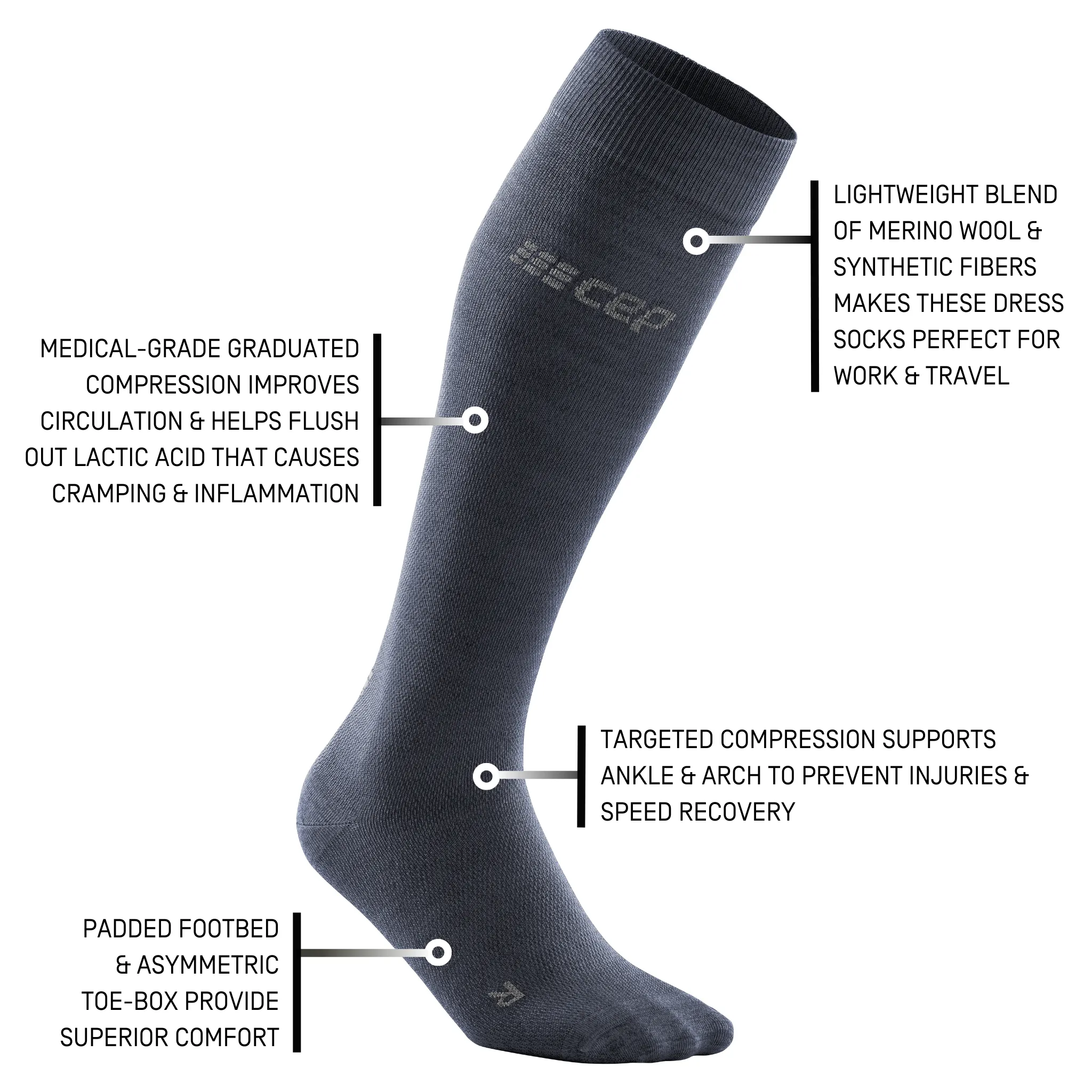 Allday Merino Tall Compression Socks, Women