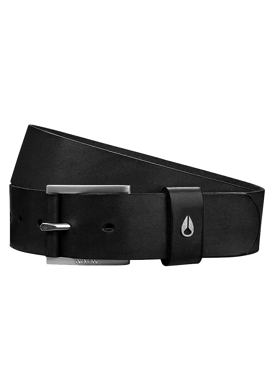 Americana Leather Belt - Black / Silver