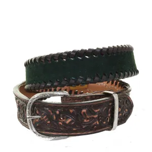 B1208 - Green Suede Belt