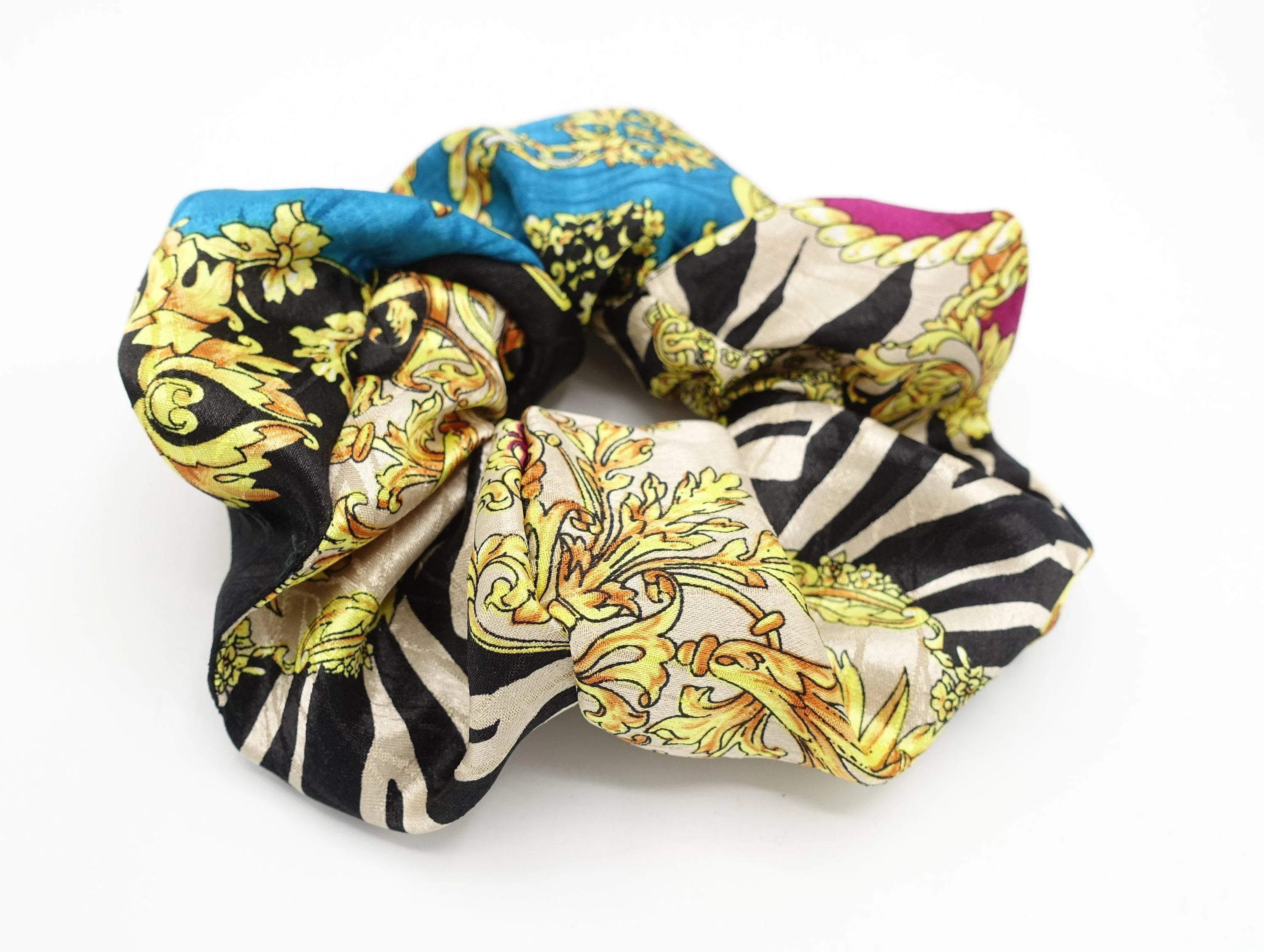 baroque pattern bow knot headband oversized scrunchies multi pattern print hair accessories for women