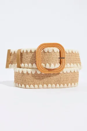 Beige Straw Belts