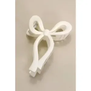 Bow Acrylic Off White Hair Clip