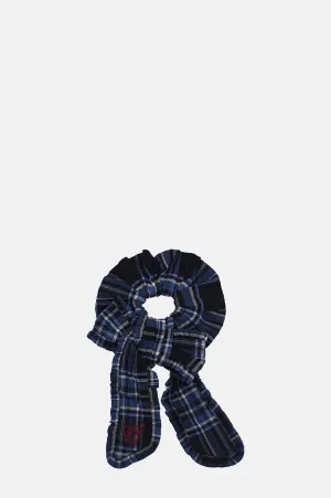 Bow Check Scrunchie Navy