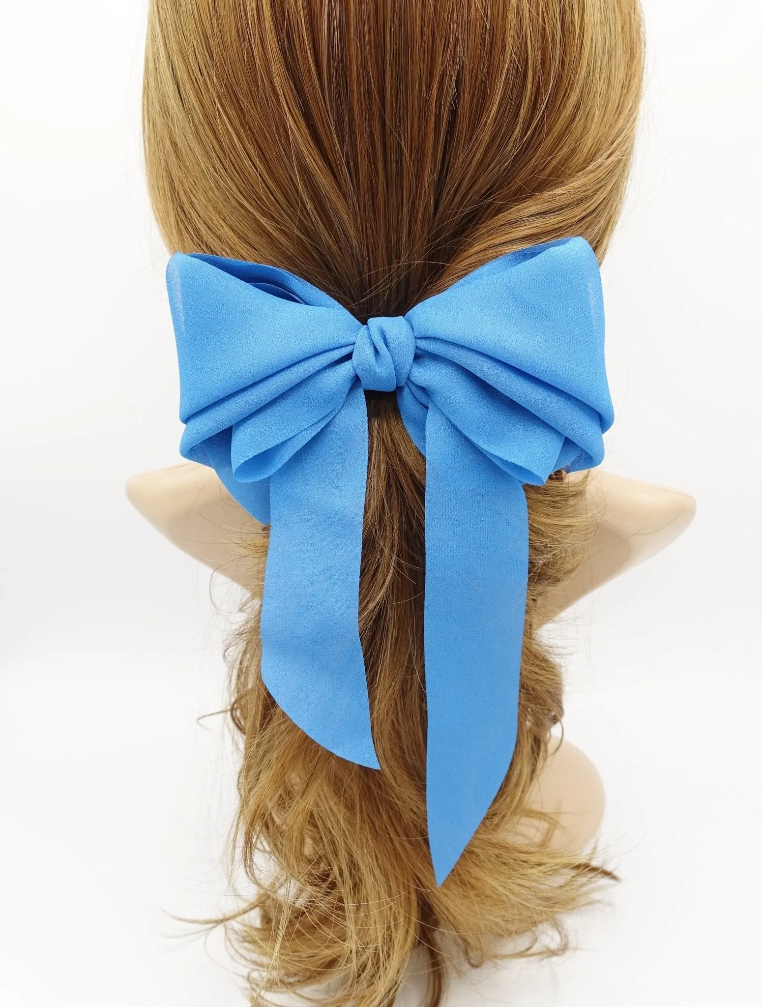 chiffon hair bow wing stacked style solid color VeryShine hair accessories for women