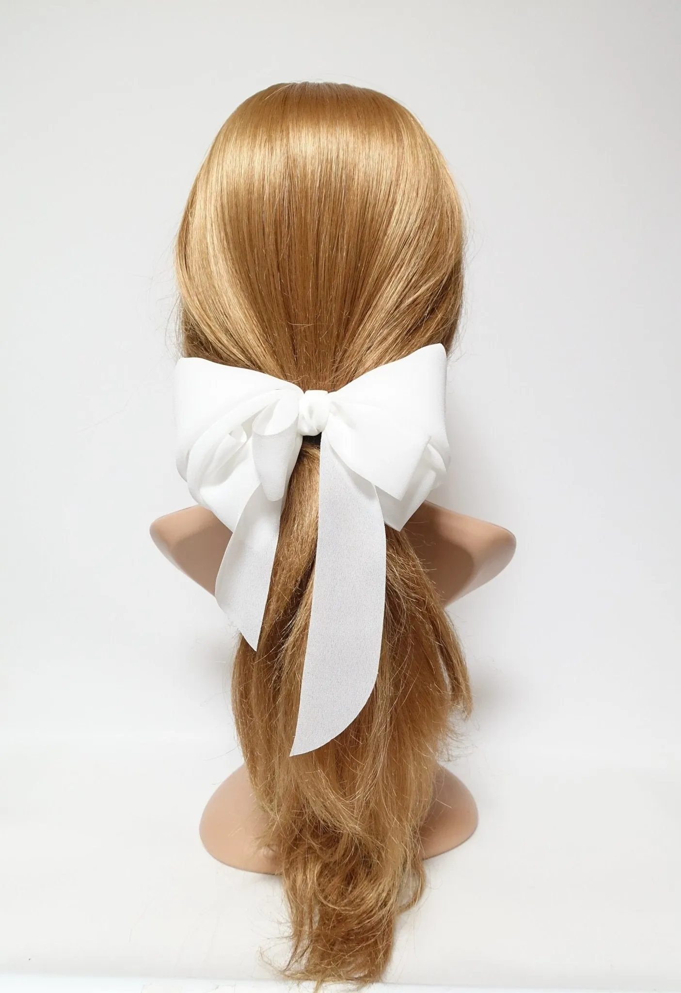 chiffon hair bow wing stacked style solid color VeryShine hair accessories for women