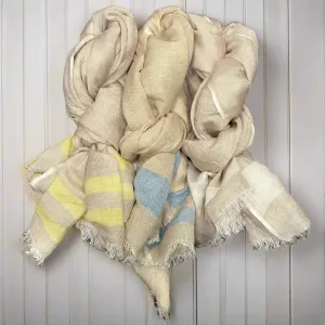 Chloe & Lex - Linen Scarf with Fresh Stripes