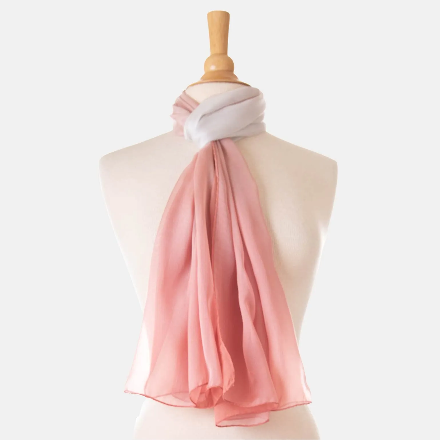 Claudia - Silk Scarf/Shawl - Peach Blossom Ombré