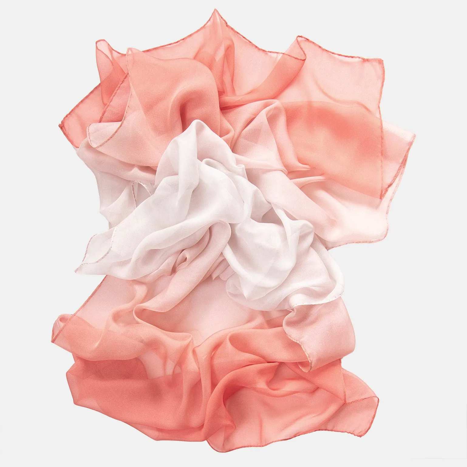 Claudia - Silk Scarf/Shawl - Peach Blossom Ombré