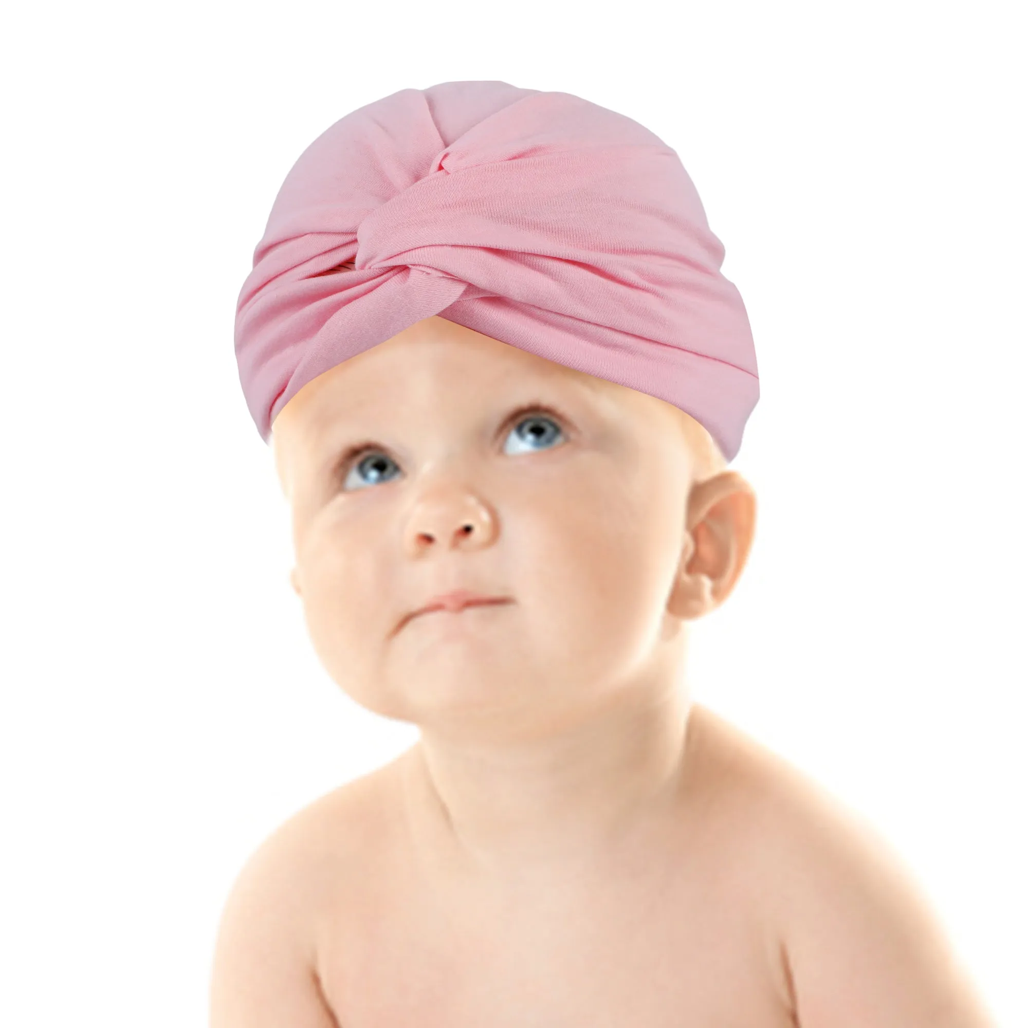 Cute Knotted Turban Cap Infant Beanie - Pink