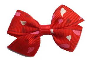 Dog Hair Bows-Red Abstract Hearts