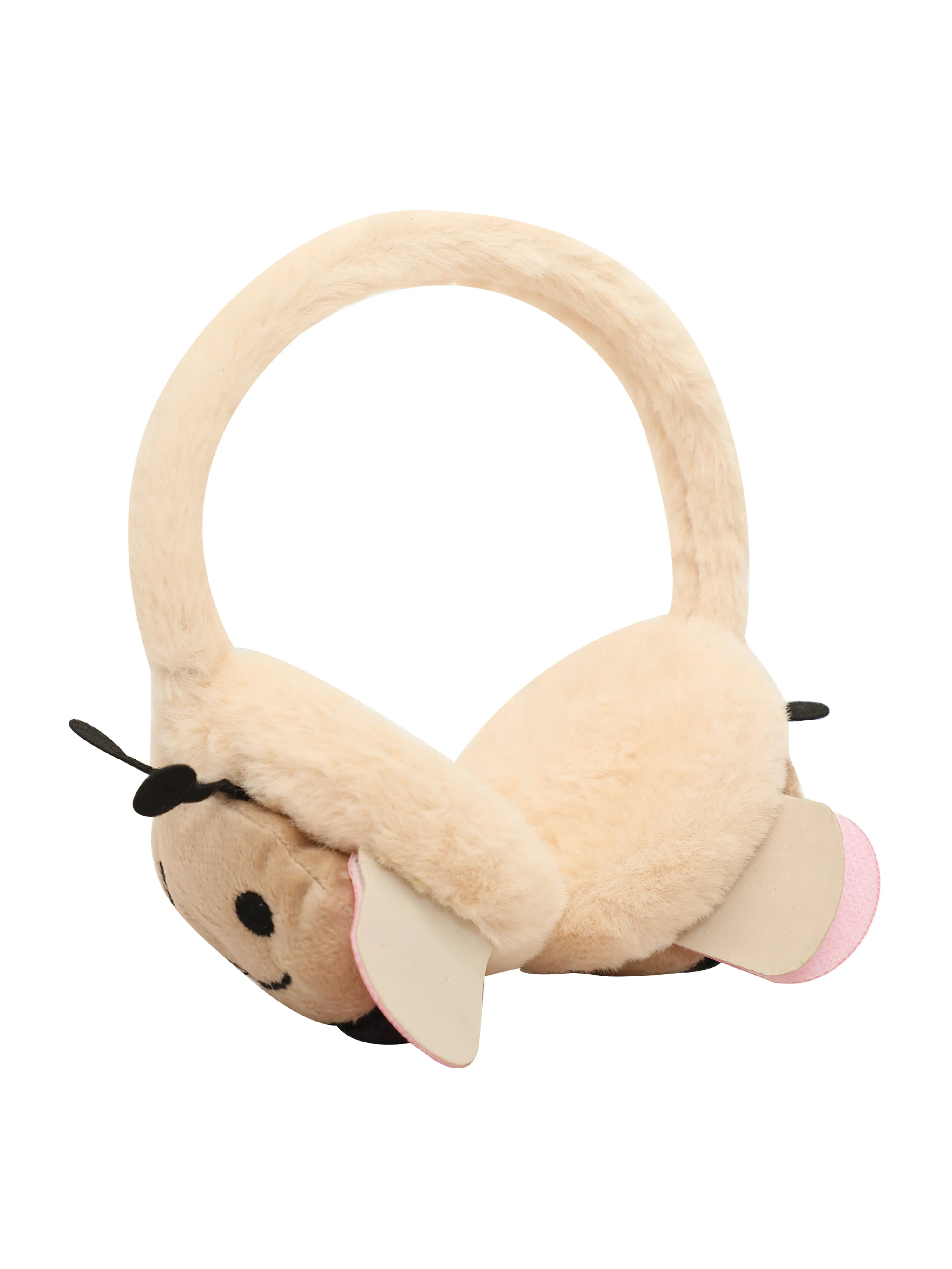 Fabseasons Beige Checkered Winter Ear Muffs for Kids (6  years) and Adults