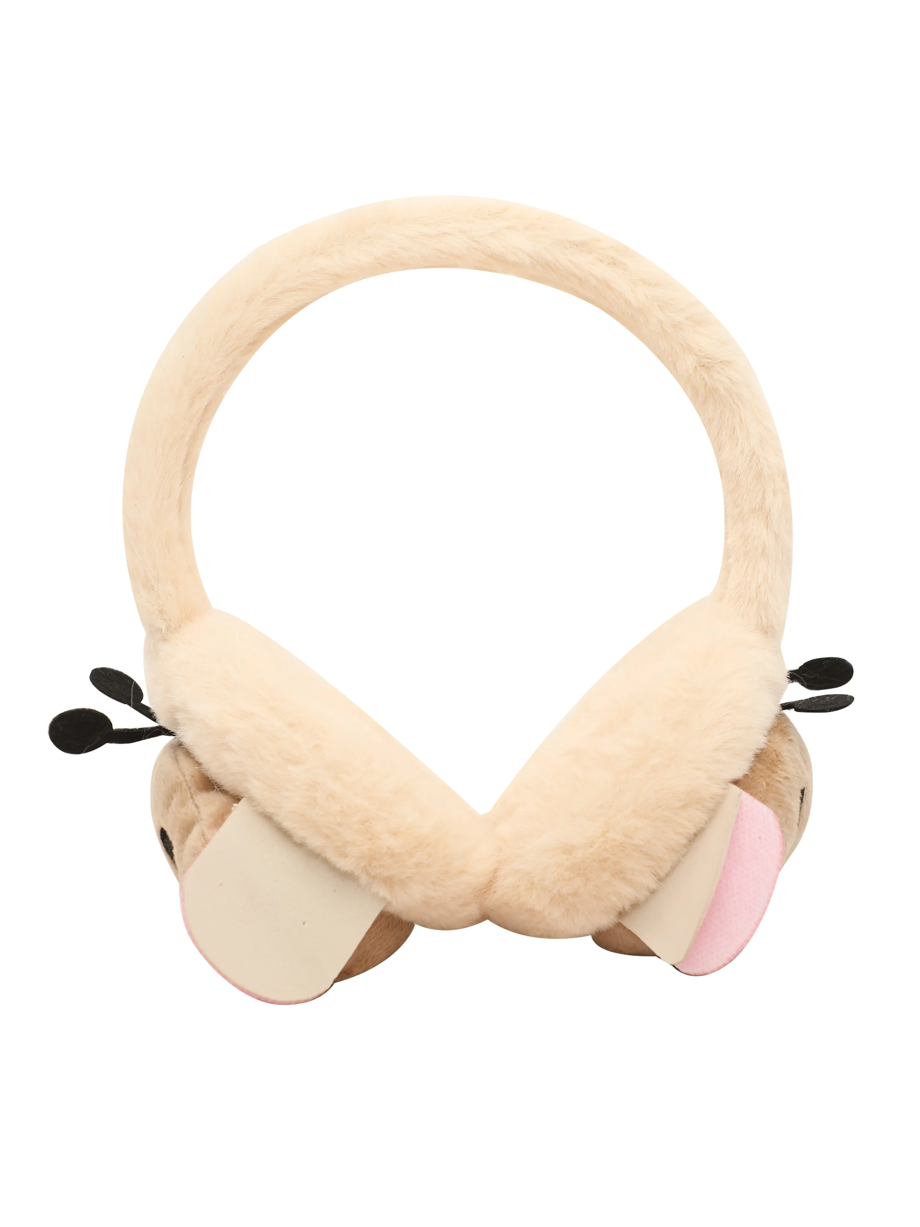 Fabseasons Beige Checkered Winter Ear Muffs for Kids (6  years) and Adults