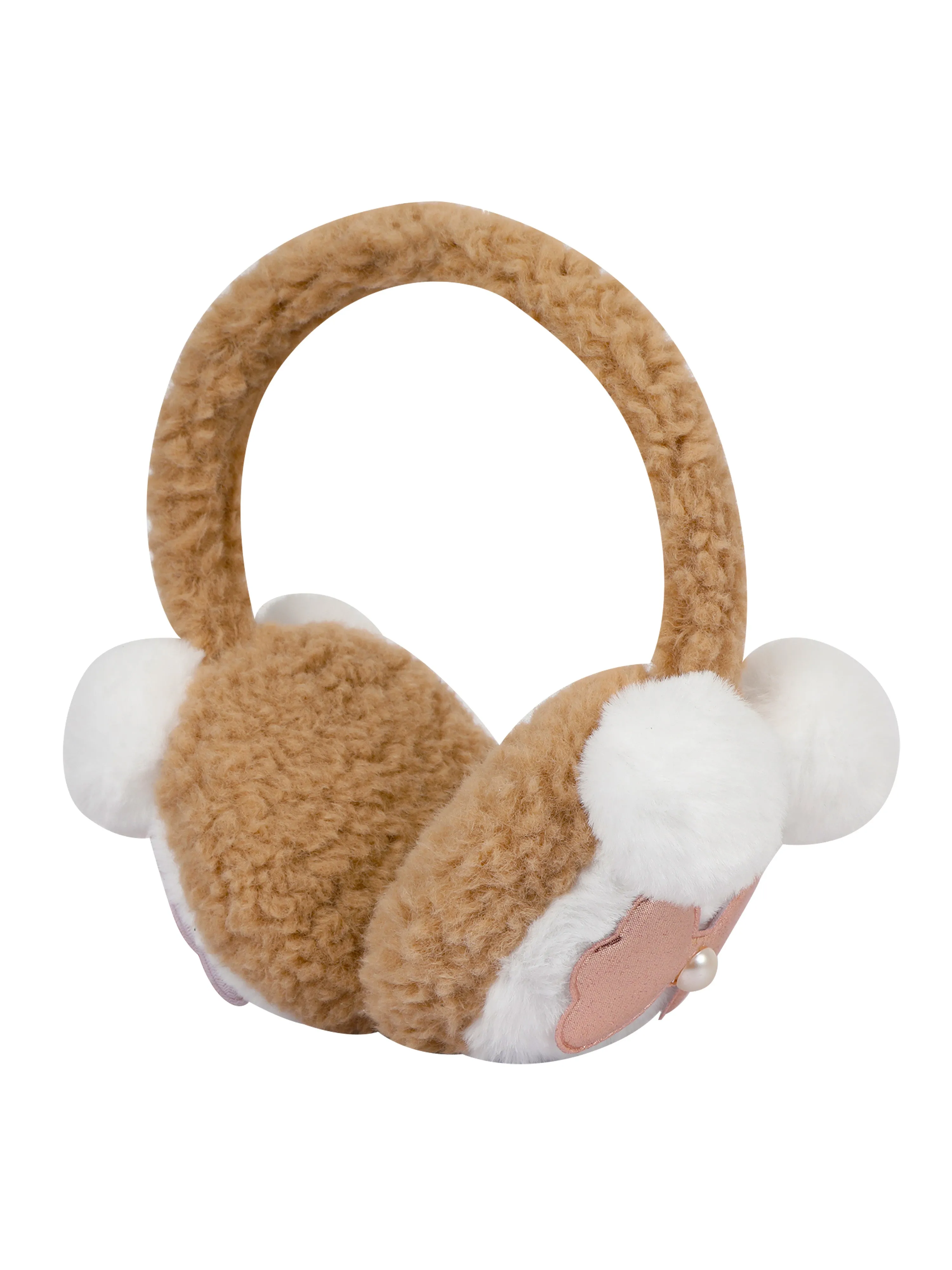 Fabseasons Brown Pompom Winter Ear Muffs for Kids and Adults: Keep Warm Outdoors