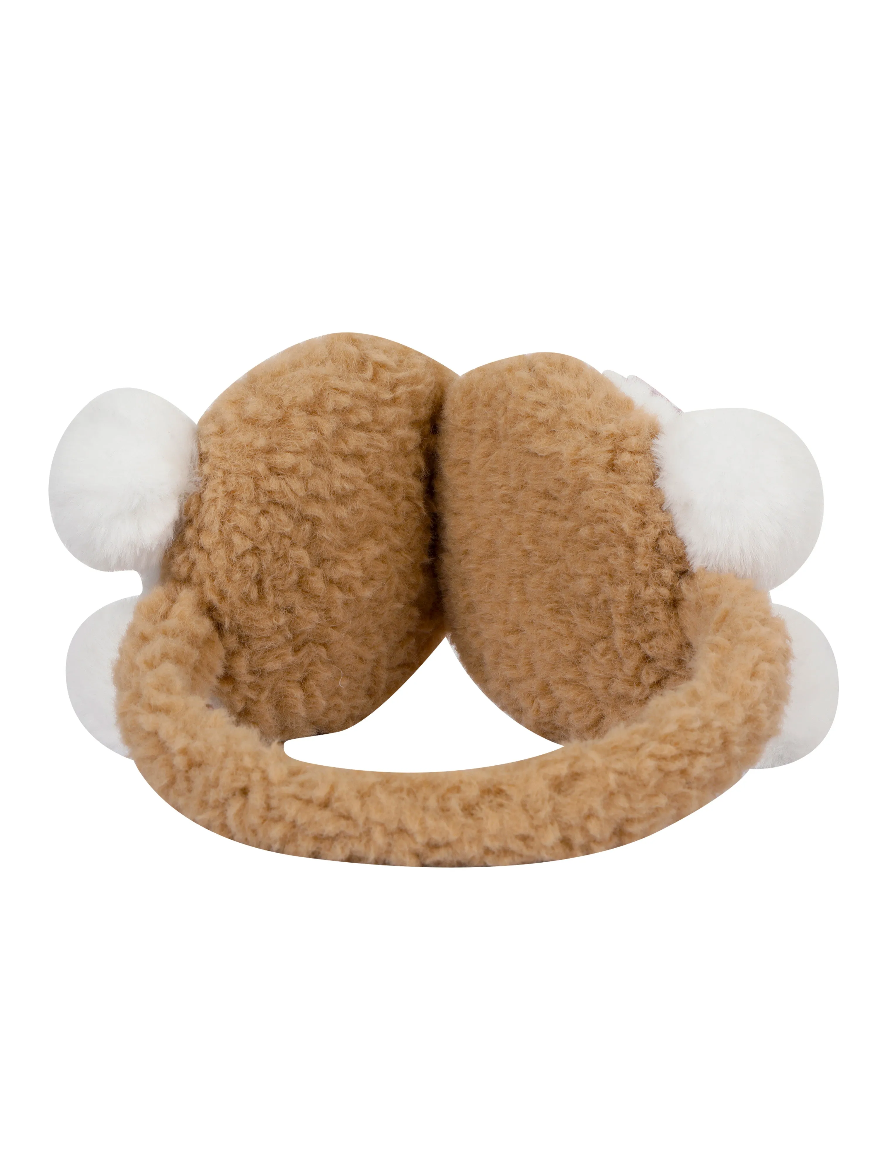 Fabseasons Brown Pompom Winter Ear Muffs for Kids and Adults: Keep Warm Outdoors