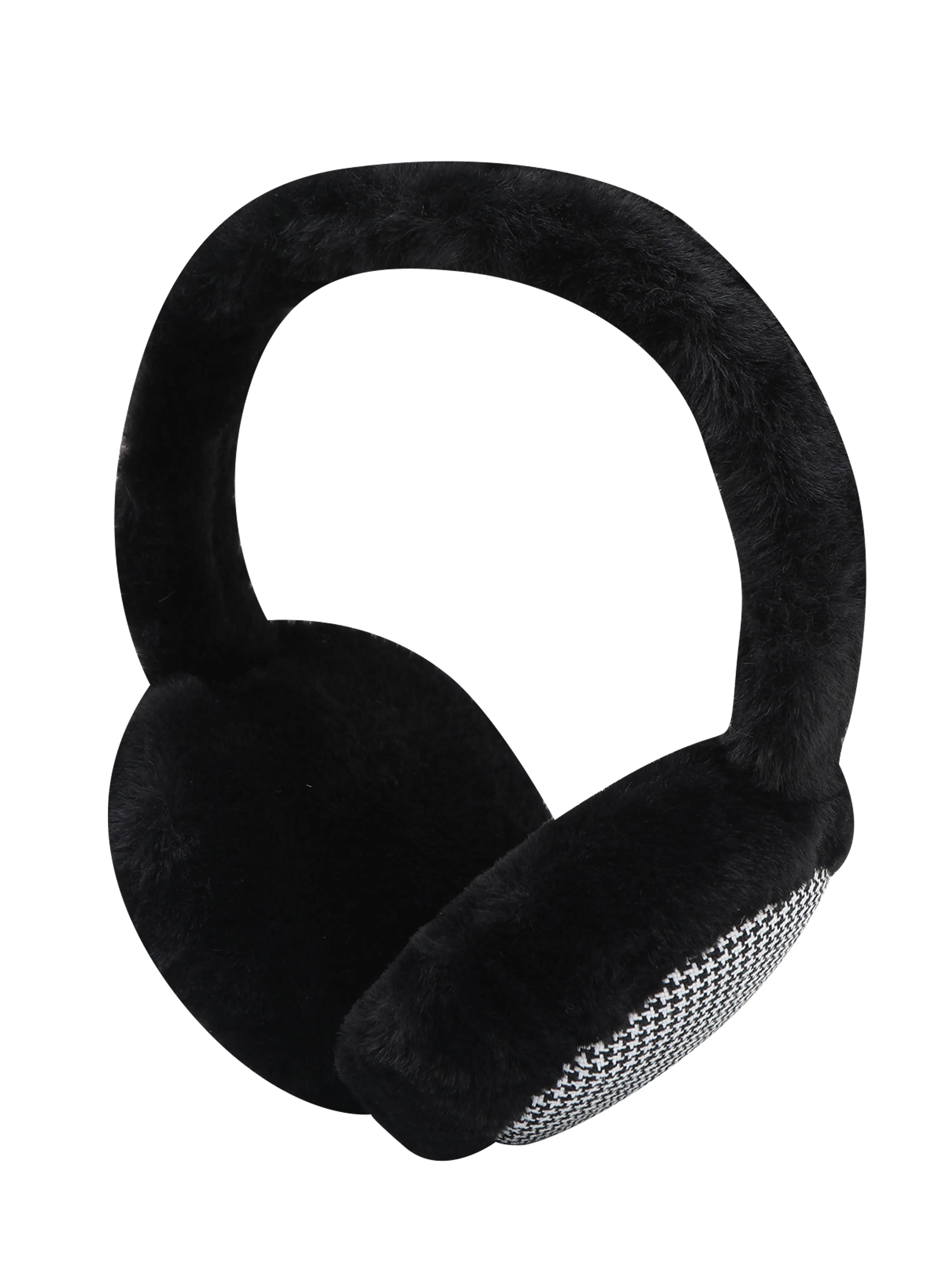 Fabseasons Checkered Black Winter Ear Muffs for All Ages: Keep Warm Outdoors