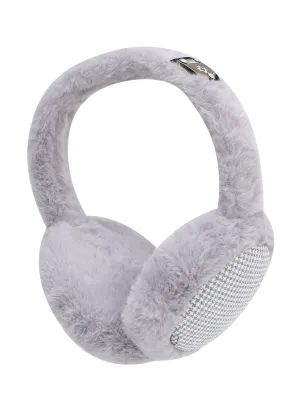 Fabseasons Checkered Grey Winter Ear Muffs for All Ages: Keep Warm Outdoors