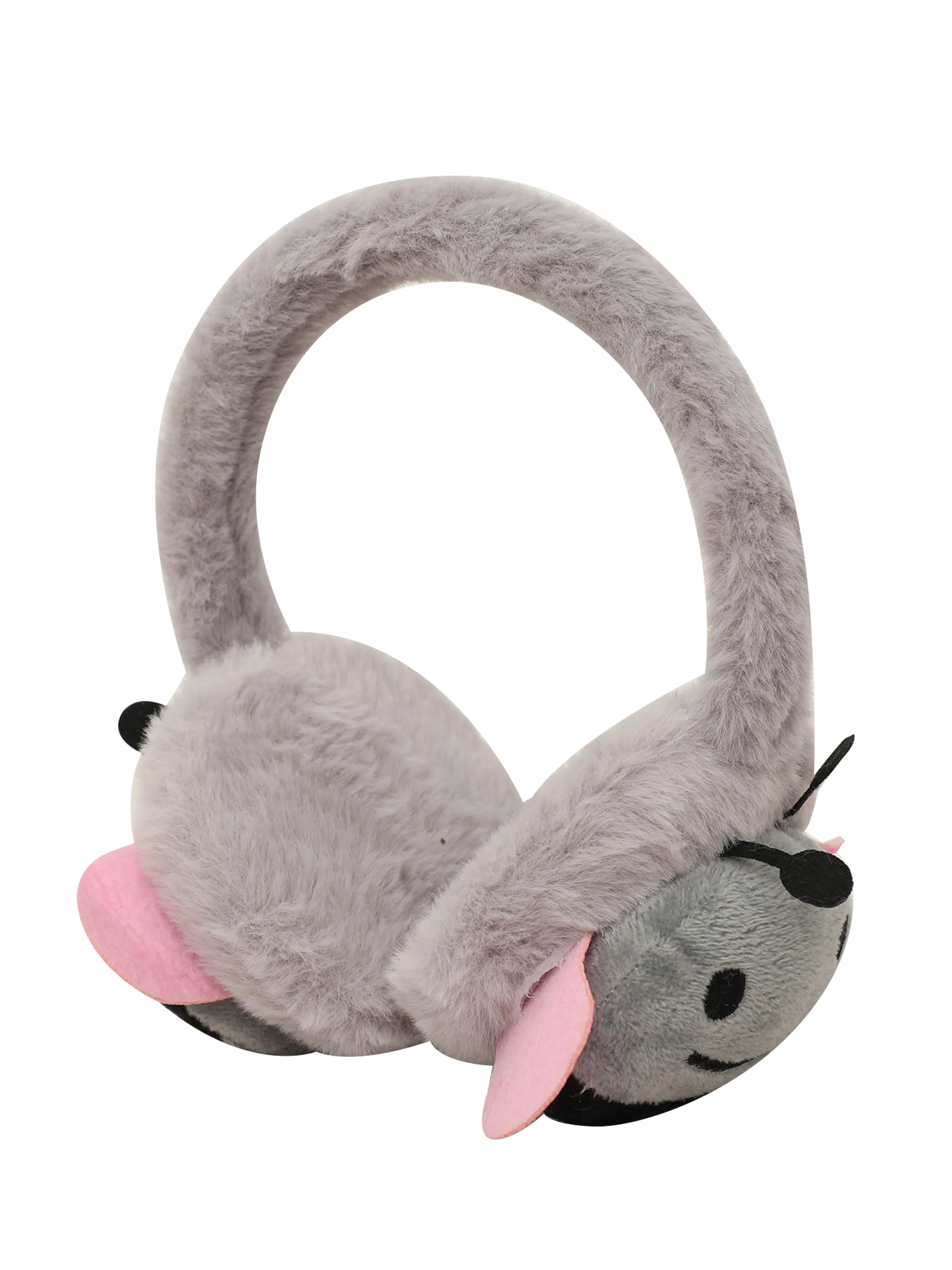 Fabseasons Grey Checkered Winter Ear Muffs for Kids (6  years) and Adults