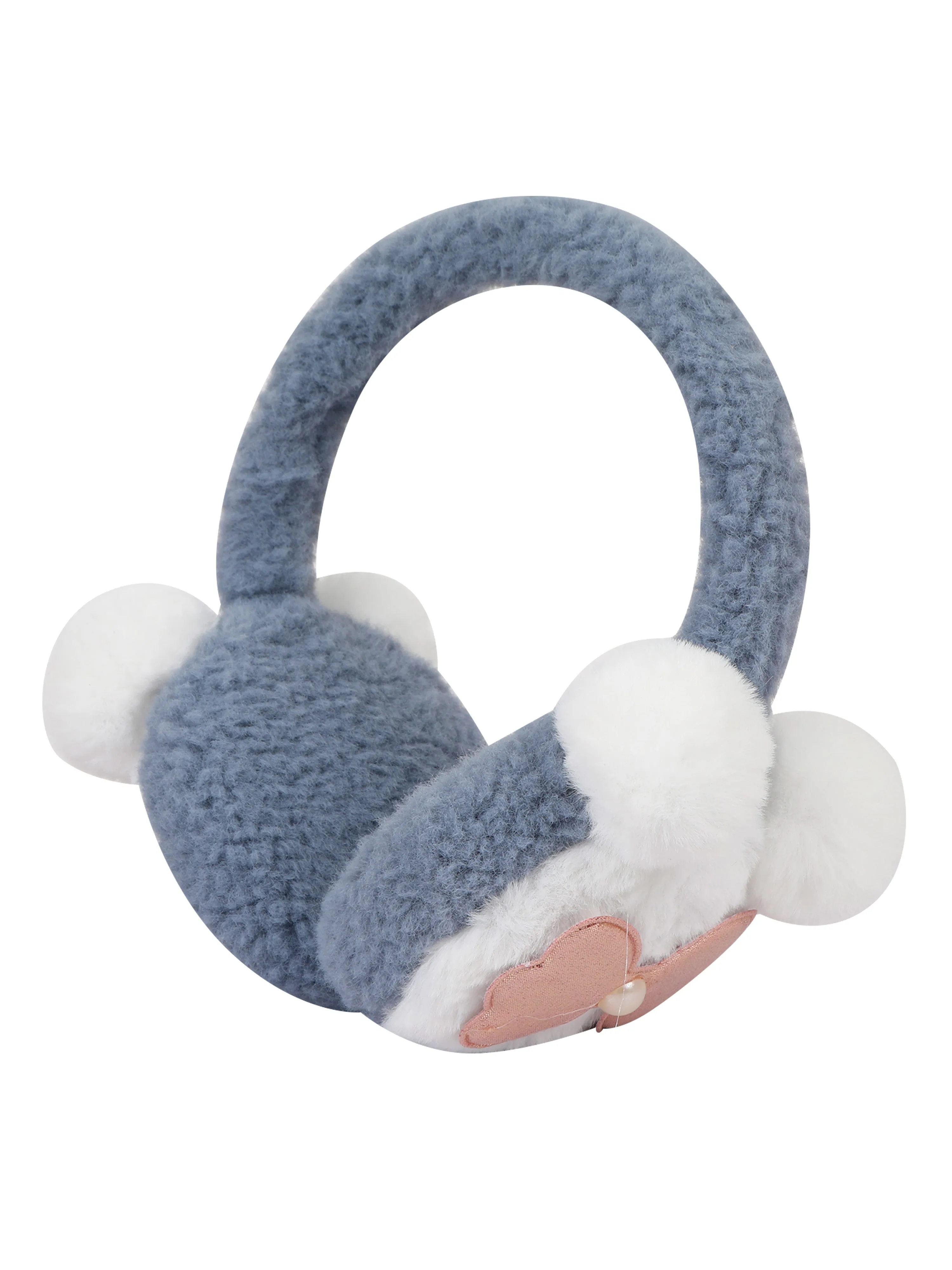 Fabseasons Grey Pompom Winter Ear Muffs for Kids and Adults: Keep Warm Outdoors