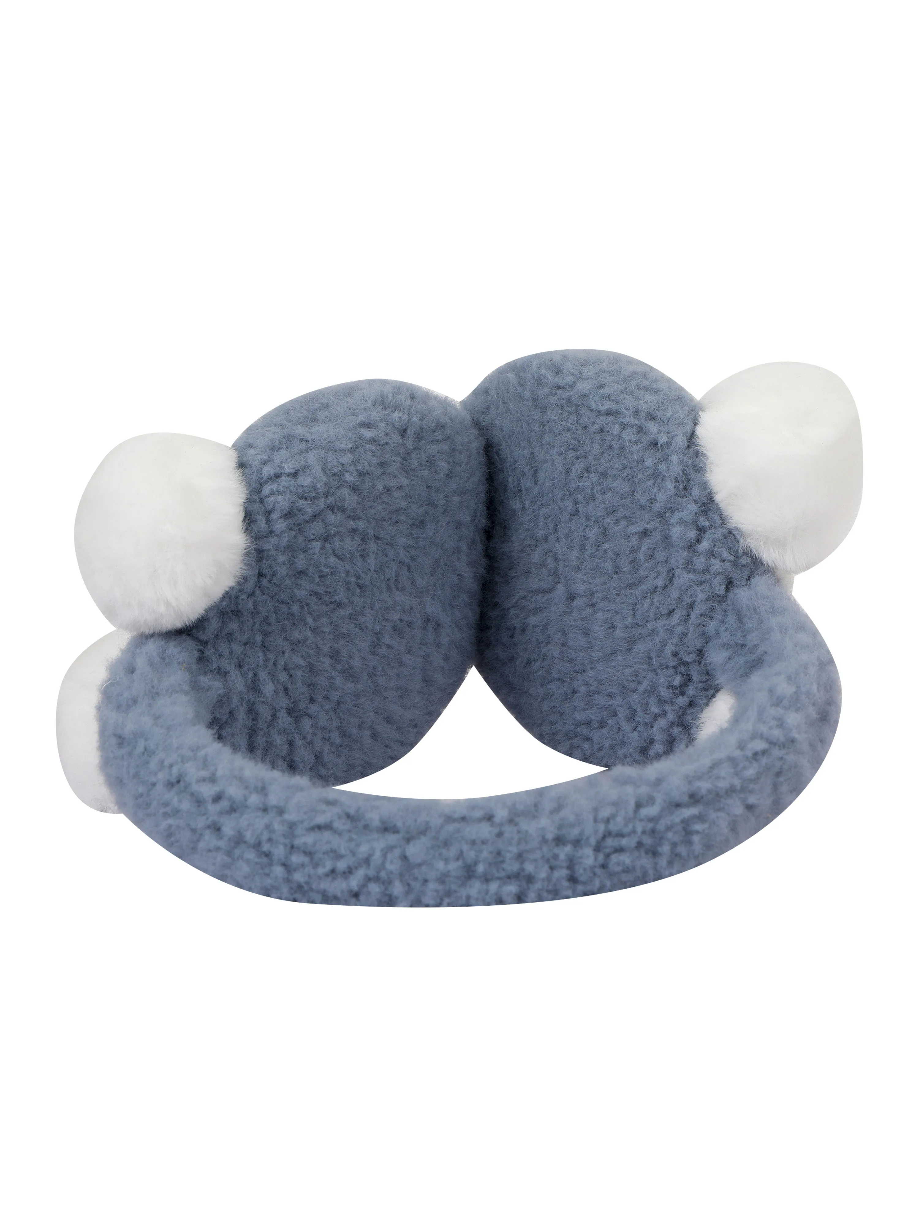 Fabseasons Grey Pompom Winter Ear Muffs for Kids and Adults: Keep Warm Outdoors