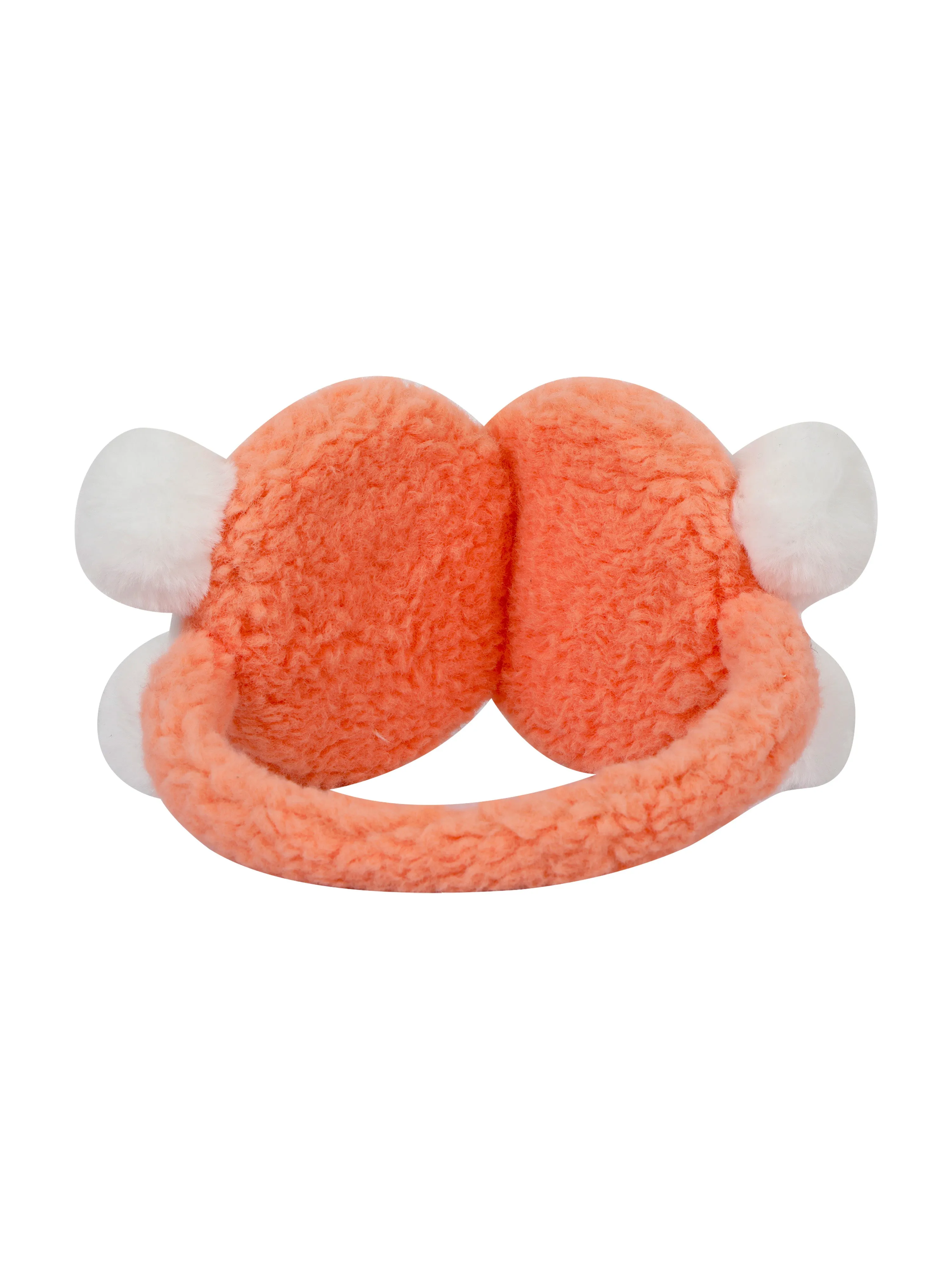 Fabseasons Orange Pompom Winter Ear Muffs for Kids and Adults: Keep Warm Outdoors