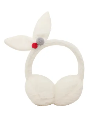 FabSeasons White Winter Ear Muffs for All Ages: Ideal Hair Accessory