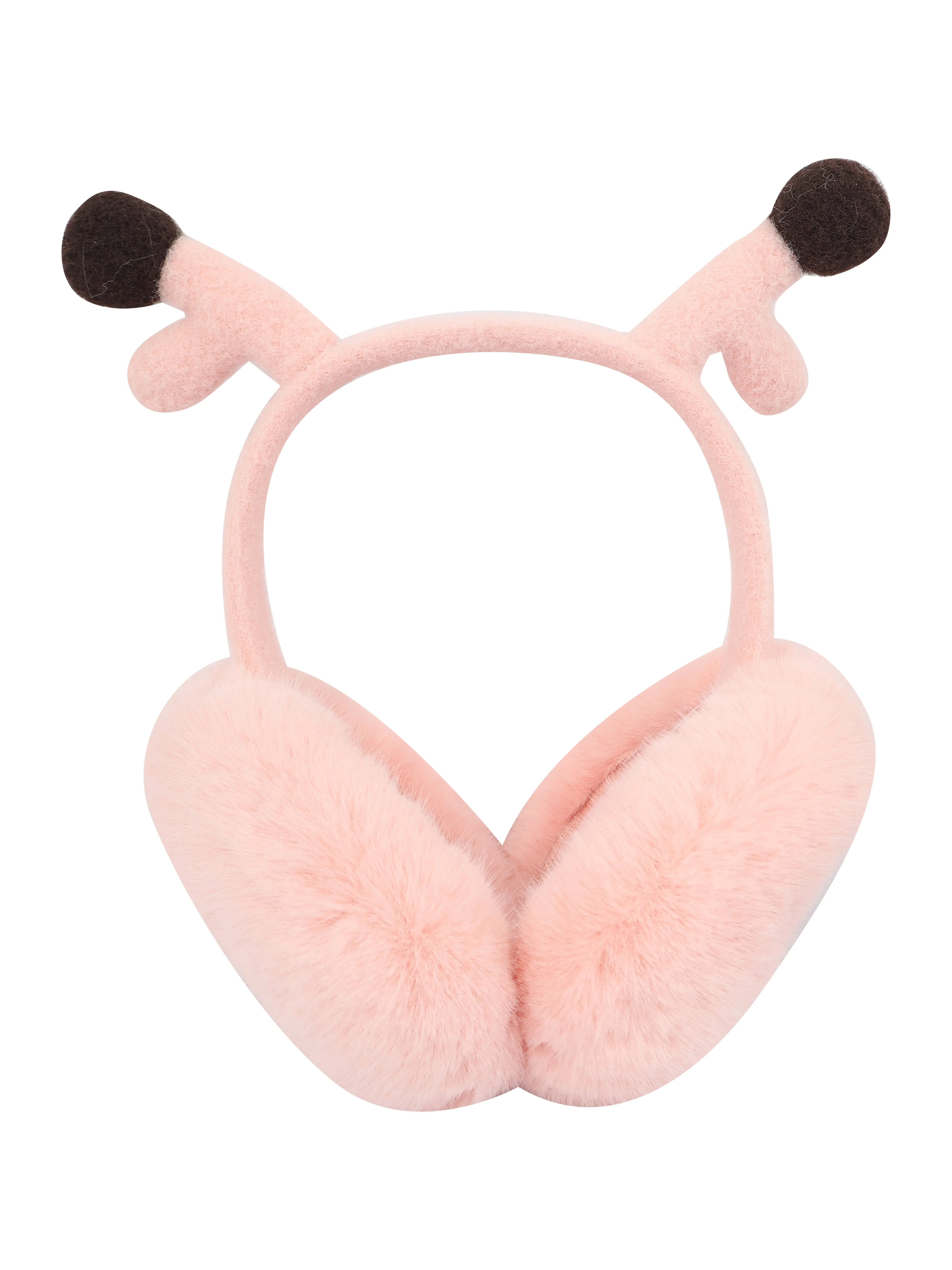 FabSeasons Winter Outdoors Foldable Ear Muffs / Warmer for Girls and Women with cute Horns for protection from Cold