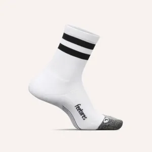 Feetures Elite Light Cushion Mini Crew - White High Top Stripe