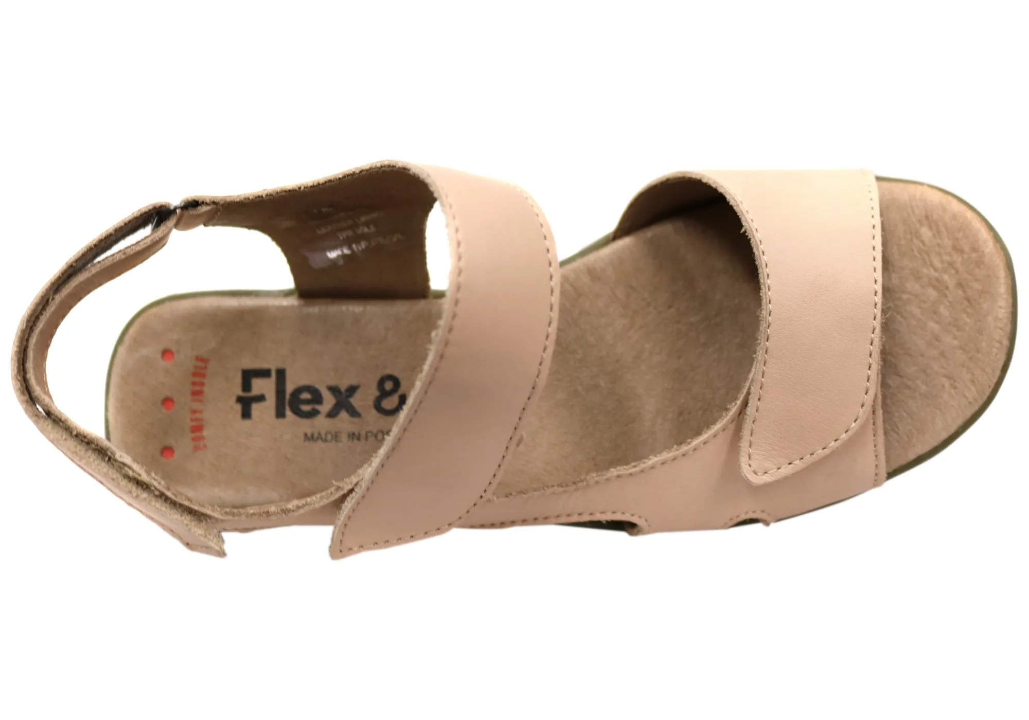 Flex & Go Carmella Womens Comfortable Leather Sandals Made In Portugal