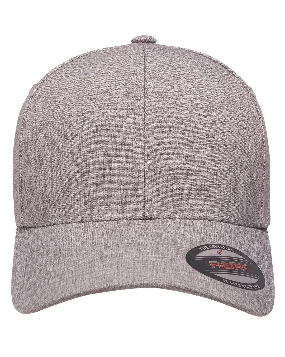 Flexfit Adult Heatherlight Branded Caps, Melange Grey