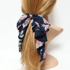 floral cancan chiffon ruffle bow folding wave hair french barrette woman hair accessory