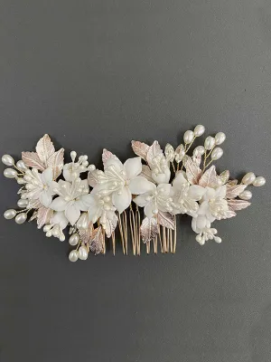 Flower Pearl Hair Comb