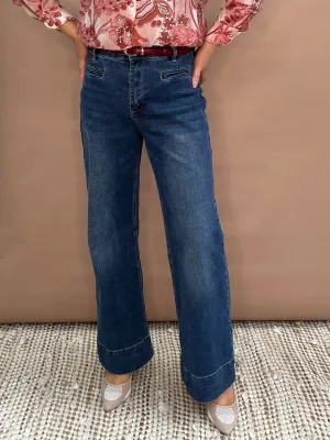 Georgia High Rise Wide Leg Jean - Denim