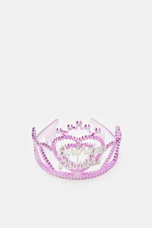 Girls Purple Embellished Headband