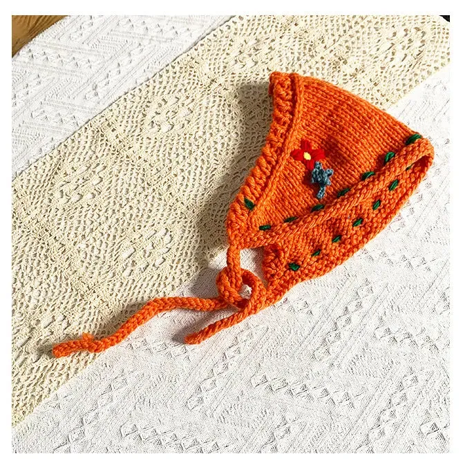 Handmade Crochet Cute Headband in Orange| Bohemian Style Headpiece