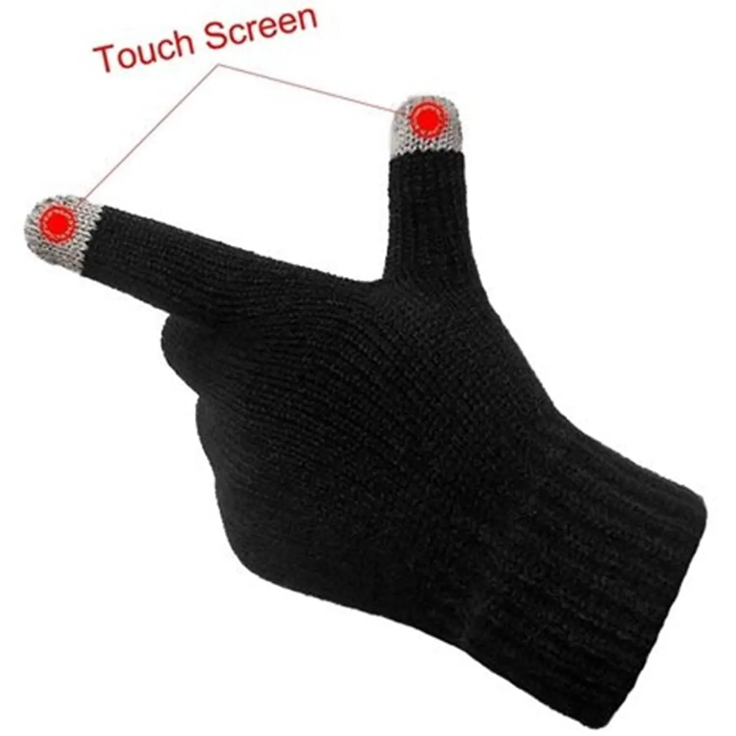 Heart Home Unisex Winter Gloves|Touchscreen Woolen Gloves for Men and women|Warm Winter Woolen Stretchable Gloves|2 Pair|Pack of 2 (Black)