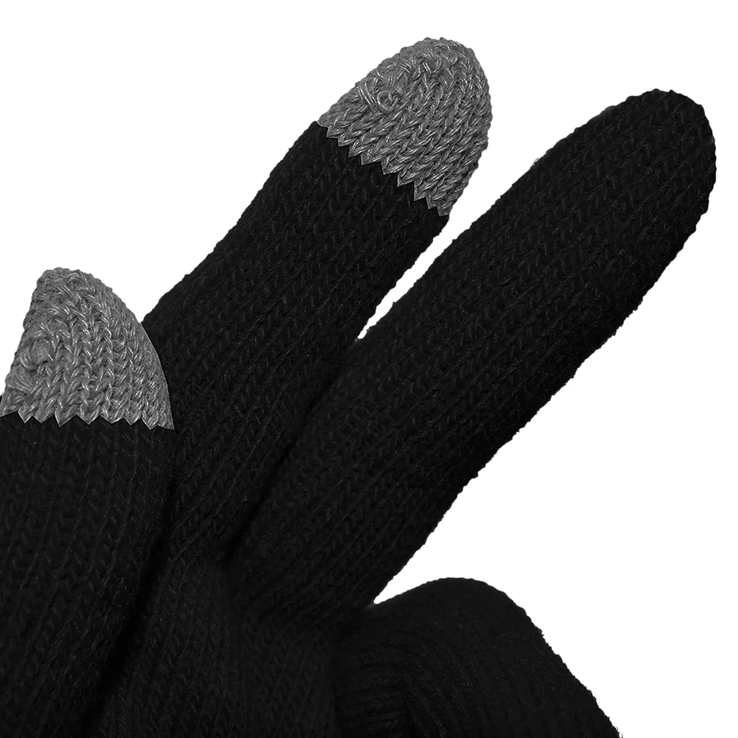 Heart Home Unisex Winter Gloves|Touchscreen Woolen Gloves for Men and women|Warm Winter Woolen Stretchable Gloves|2 Pair|Pack of 2 (Black)