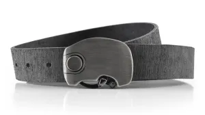 Imperfect Micron on Distressed Grey Dress Belt | FINAL SALE