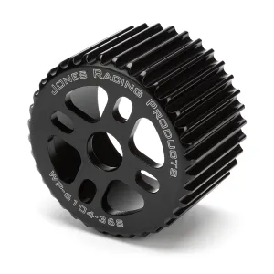 Jones Racing Products HTD Water Pump Pulley - 2" Wide - 36 Tooth - 5/8" or 3/4" Shaft - 4-Bolt Pattern - Aluminum - Black - Universal