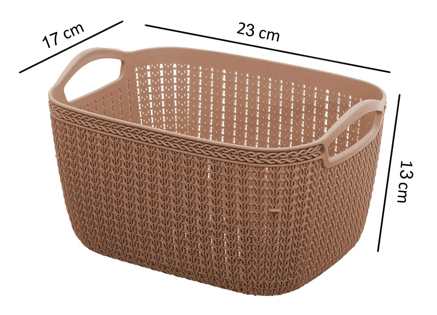 Kuber Industries Unbreakable Plastic 4 Pieces Multipurpose Medium Size Flexible Storage Baskets/Fruit Vegetable Bathroom Stationary Home Basket with Handles (Brown) -CTKTC039049