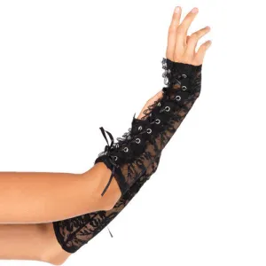 Lace Up Lace Arm Warmers