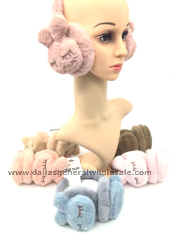 Little Girls Fuzzy Bunny Fur Earmuffs Wholesale