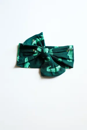 Mardi Gator Bamboo Bow Headband