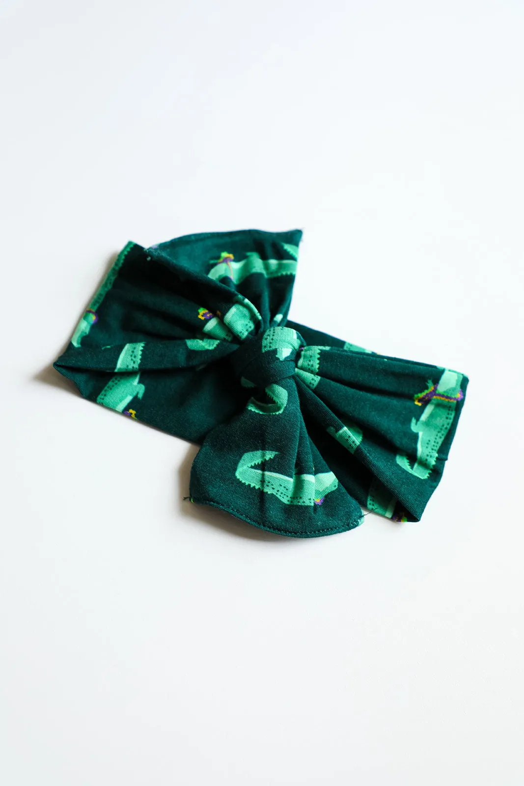 Mardi Gator Bamboo Bow Headband