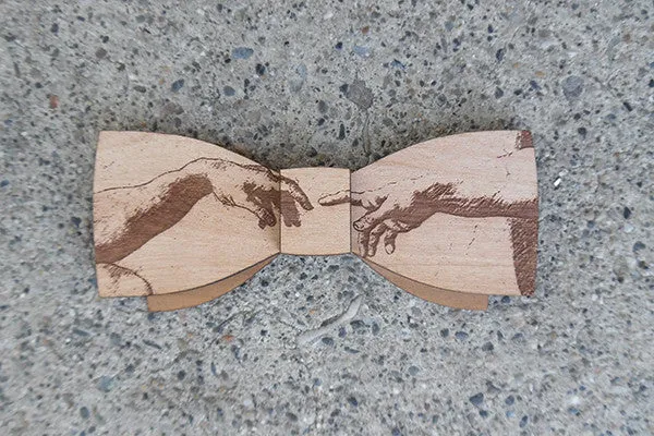 Michelangelo - Cherry Wood Bow Tie