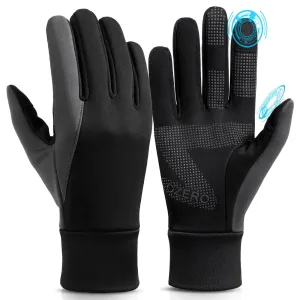 OZERO Winter Touchscreen Warm Gloves: Mens Lightweight Running Gloves - Cold Weather Thermal Anti-Slip Glove for Hiking Cycling Riding Driving