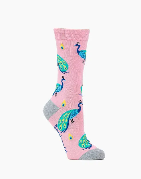 Peacock | Pink | Women's Bamboo Sock