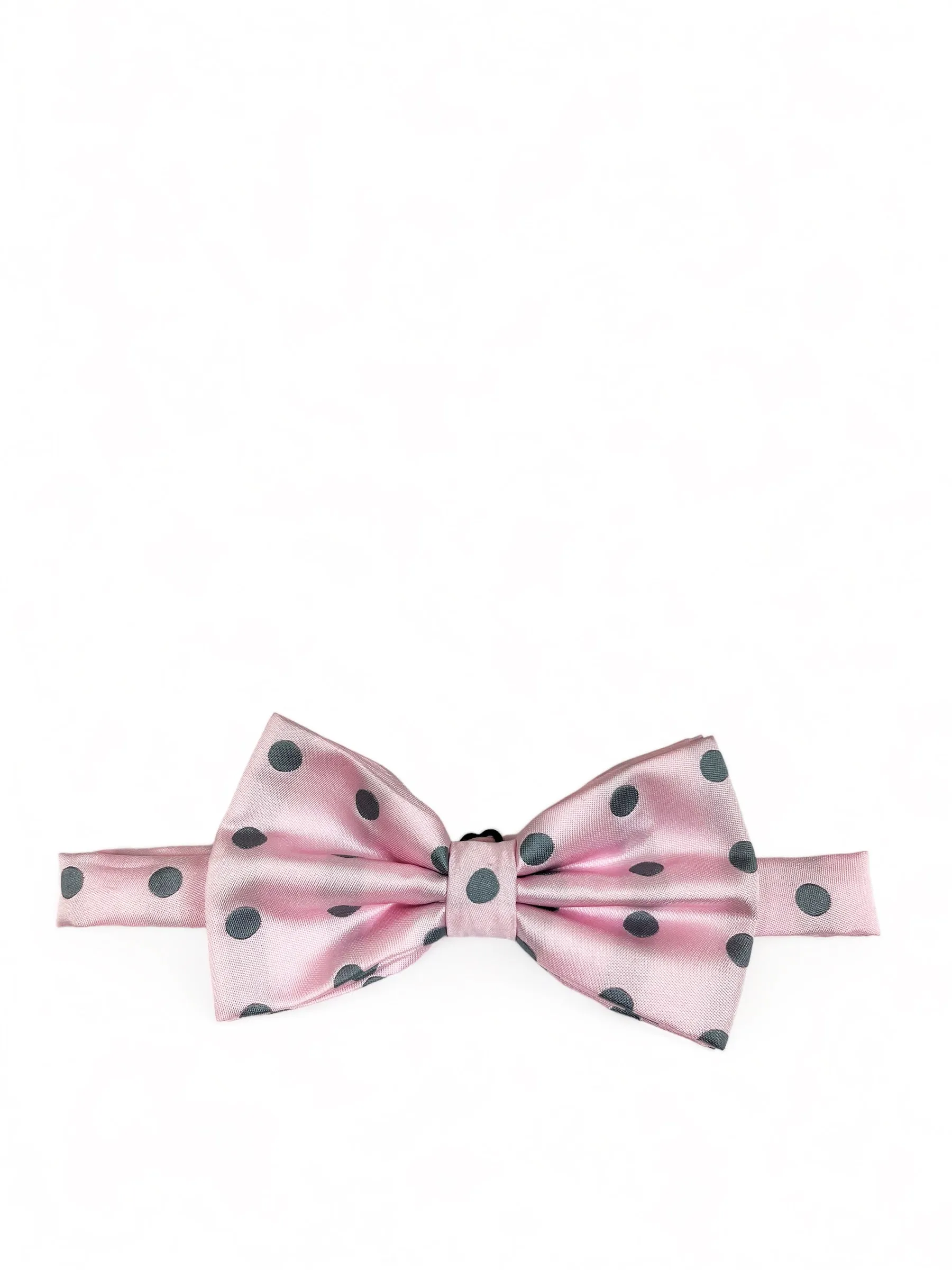 Pink and Grey Polka Dot Bow Tie and Pocket Square